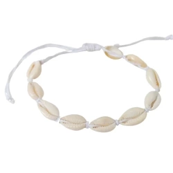 Bransoletka z muszelek kauri regulowana, biżuteria boho