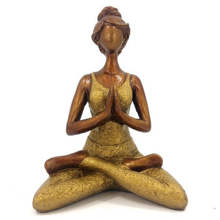 FIGURKA JOGINKA KWIAT LOTOSU ZŁOTA (23CM INDIE)