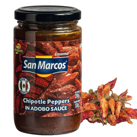 Wędzona papryka jalapeno, w sosie pomidorowym Chipotles Adobados 230g