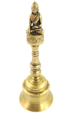 RYTUALNY DZWONEK - BUDDA (TYBETAŃSKI, MOSIĘŻNY, 17 CM)