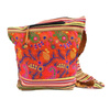 Torebka indyjska worek na ramię pomarańczowa (kwiaty, bawełna, Indie)