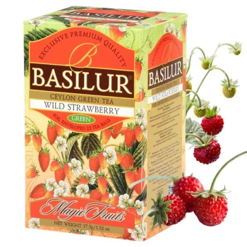 Zielona herbata ekspresowa o smaku poziomki, 25 sasz. Basilur