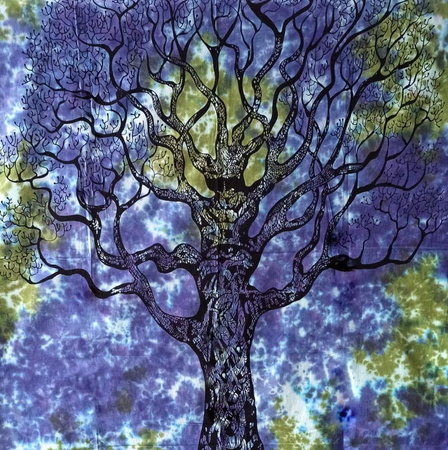Narzuta na łóżko orientalna drzewo życia Indie 240x210 cm