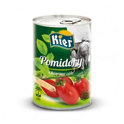 Pomidory całe, obierane, w puszce 400g Kier