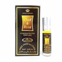 Olejek perfumowany Al Rehab Oud and Rose, (drzewo agarowe i róża, zapach arabski)