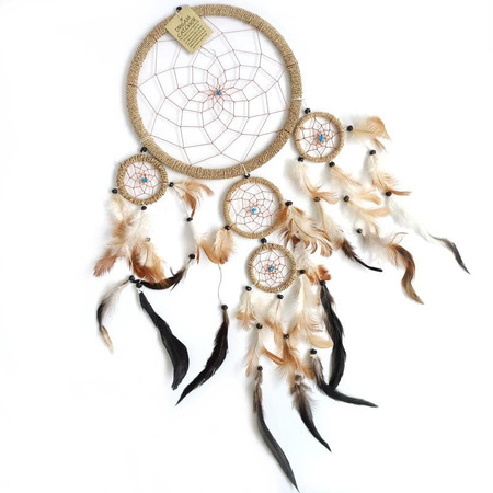 Łapacz snów naturalny dekoracja na ścianę boho 22 cm