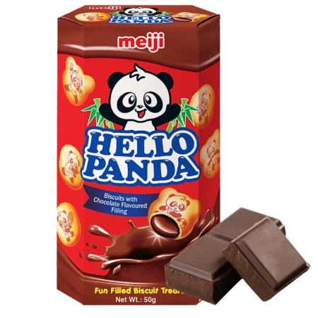 Japońskie ciasteczka z nadzieniem czekoladowym, Hello Panda Meili 50g