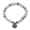 Bransoletka z kamienia amazonit, mala Budda, biżuteria