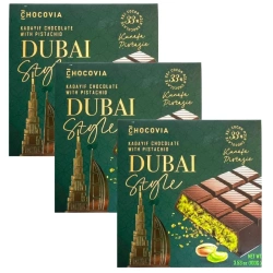 Czekolada dubajska z pistacjami i ciastem Kadayif Chocovia Dubai 3szt. 300g