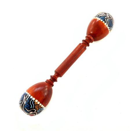 Marakas dwustronny, podwójny malowany (grzechotka 26x6,5cm)