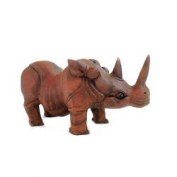  Figurka nosorożec drewniana (drewno brąz 30x12cm)