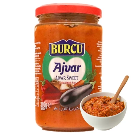 Ajvar łagodny, pasta warzywna (bakłażan, Burcu, 310g)