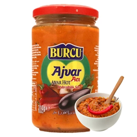 Ajvar ostry, pasta warzywna (bakłażan, Burcu, 310g)