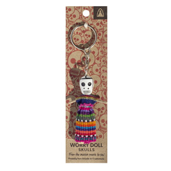 Brelok na klucze worry doll, laleczka z czaszką (Gwatemala, rękodzieło)