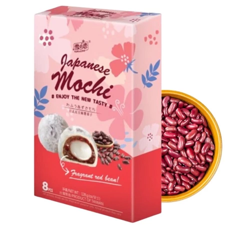 Ciasteczka ryżowe Mochi o smaku fasoli adzuki, ciastka Yuki&Love 128g