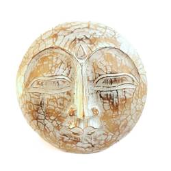 Dekoracja ścienna księżyc w pełni, płaskorzeźba (przecierana, drewniana, 25cm) 