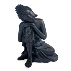 Figurka Budda dekoracja medytacja Indonezja czarna 16 cm