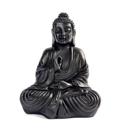 Figurka Budda dekoracja medytacja Indonezja czarna 20 cm