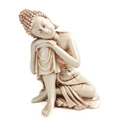 Figurka Budda dekoracja medytacja Indonezja kremowa 16 cm