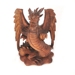 Figurka drewniana skrzydlaty smok wys.30cm Indonezja