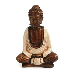 Figurka medytującego Buddy kremowa (Budda, Buddha) 8 cm 