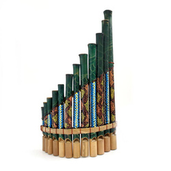 Fletnia instrument (zielona, 30cm, rękodzieło, Indonezja)