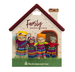 Laleczki worry dolls rodzina, zestaw na magnes (Gwatemala, rękodzieło)