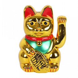 Maneki Neko japoński kot szczęścia i bogactwa (złoty)