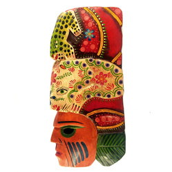 Maska Tecun Uman (władca Majów, rękodzieło, Gwatemala)