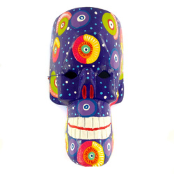 Maska czaszka fioletowa (Majowie, rękodzieło, Gwatemala)