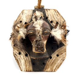 Maska plemię Songye, zawieszka na tablicy (Sztuka Afryki, Kongo)