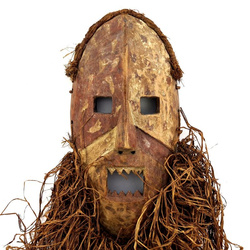 Maska plemienia Ndaka (Sztuka Afryki, Kongo, drewno, rękodzięło)
