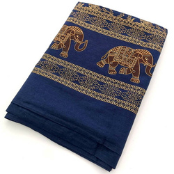 Narzuta na łóżko orientalna granatowa słonie (Indie, 140x210)