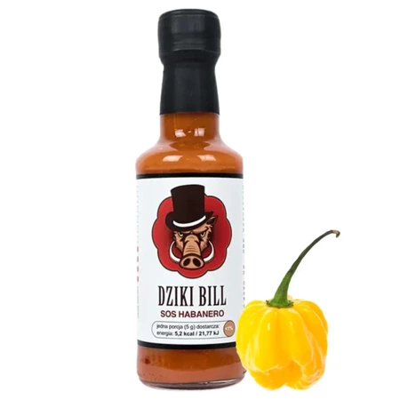 Ostry sos Dziki Bill Habanero, bez konserwantów 200 ml