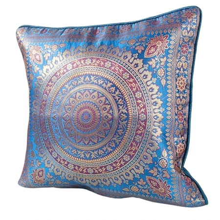 Poszewka na poduszkę z Indii orientalna 40x40 mandala niebieska