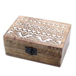 Pudełko drewniane, słowiański wzór (szkatułka, 15x10cm)