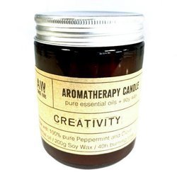 Świeczka sojowa kreatywność, mięta pieprzowa i gożdziki, aromaterapia, vegan, 200 g 