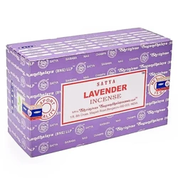 ZESTAW KADZIDŁA SATYA LAVENDER 180G (LAWENDA, INDIE, KADZIDEŁKA, PYŁKOWE)