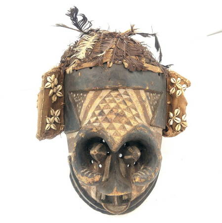Afrykańska Maska plemienia Kuba (sztuka Afryki, Kongo)