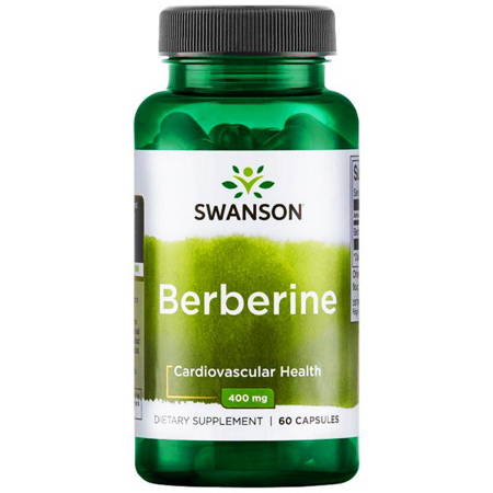 Berberyna Swanson Berberine (400mg, 60 kaps, suplement odchudzanie)