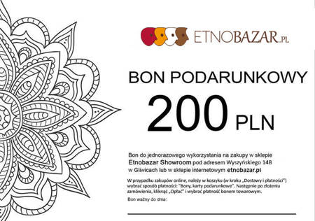 Bon podarunkowy o wartości 200 zł