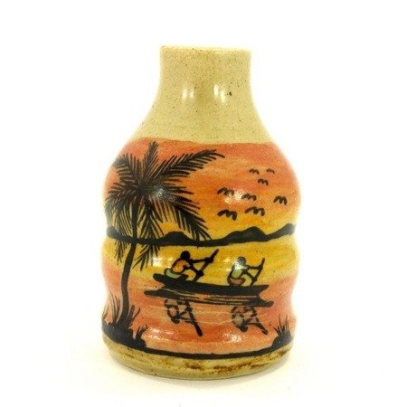 Ceramiczny wazon z Malawi (malowany, ceramika, wazonik) 10 cm 