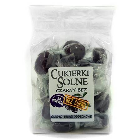 Cukierki solne bez cukru o smaku czarnego bzu 100g stewia