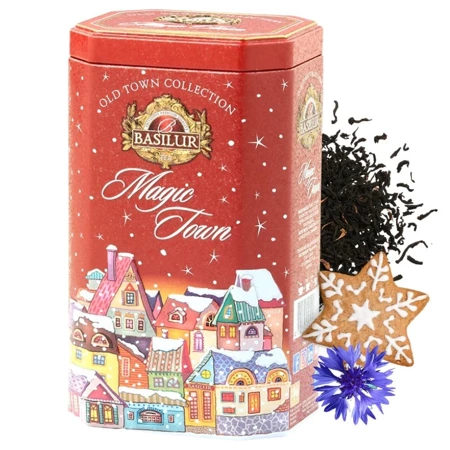 Czarna herbata liściasta z chabrem i aromatem piernika, Magic Town Basilur, 75g