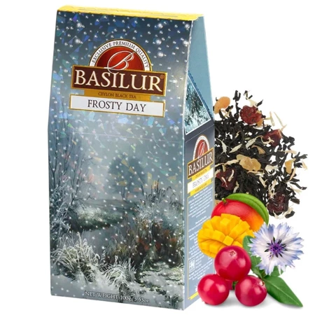 Czarna herbata liściasta z mango, białym chabrem, aromatem żurawiny, Frosty Day Basilur 75g