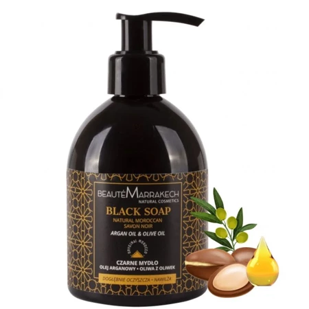 Czarne mydło w płynie argan Beaute Marrakech Maroko 250 ml
