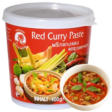 Czerwona pasta curry średnio ostra 400g Tajska Cock