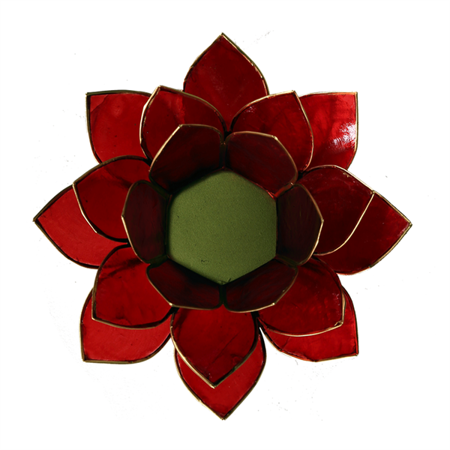 Czerwony świecznik kwiat lotosu (masa perłowa, czakra)