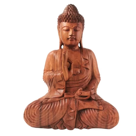 Drewniana figura Budda rzeźba, rękodzieło, drewno egzotyczne Indonezja 50 cm