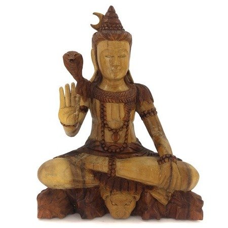 Drewniana figura Shiva (Śiwa, drewno egzotyczne) 40 cm 